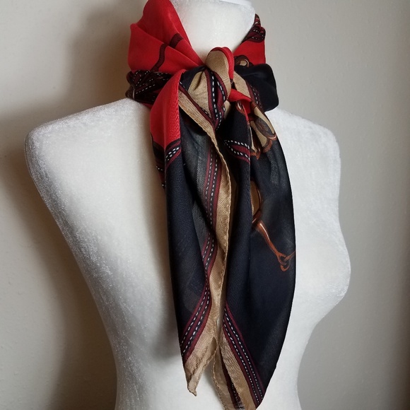 Accessories - Leather Horse Rein Buckles Crop Novelty Scarf